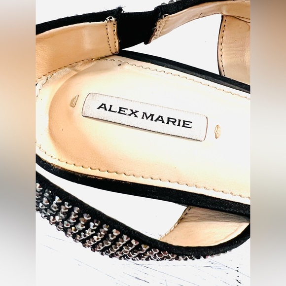 Alex Marie NEW Rhinestone Strap Heel Sandals, Black, Size 8 - Picture 6 of 7